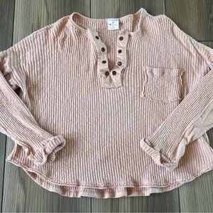 By Together Blush Henley Sweater